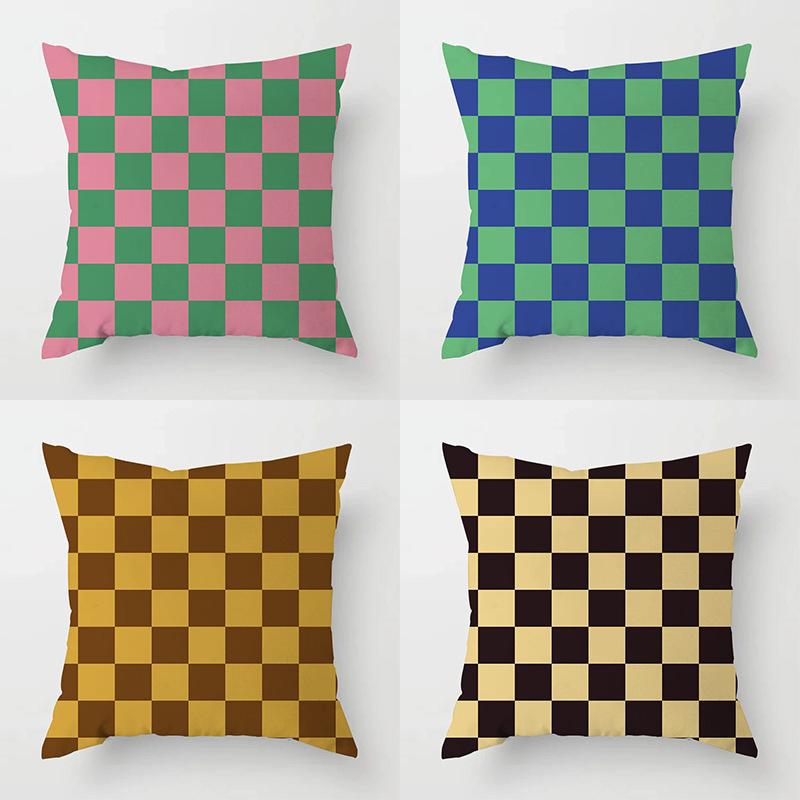 Sofa Throw Pillow Set Checkerboard Backrest Black and White Living Room Bedroom Home Throw Pillow Cushion Set Home Decoration