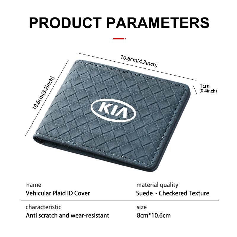 OWVZ1 Suede Car Driver License Cover Bank Card Credit Card Holder Accessories For KIA Cerato Proceed Venga Stonic Picanto Sorento