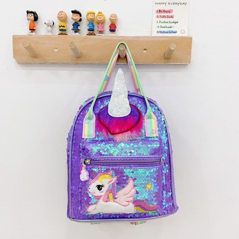 Unicorn Sequin Backpack: Large Capacity, Cute Iridescent Schoolbag for Girls