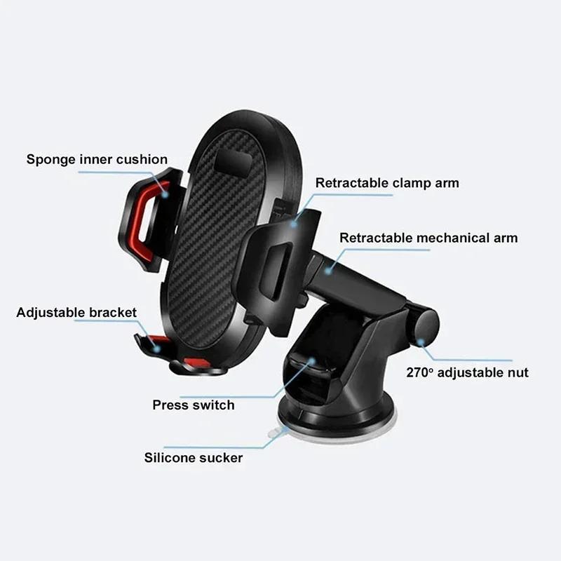Sucker Car Phone Holder Mount Stand GPS Telefon Mobile Cell Support For Xiaomi Huawei IPhone 12 11 Pro Max X 7 8 Plus Amagi