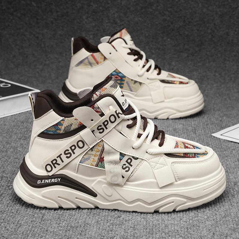 High-top Autumn Leisure Youth Sports Running Waterproof and Non-slip Height-increasing Dad Shoes