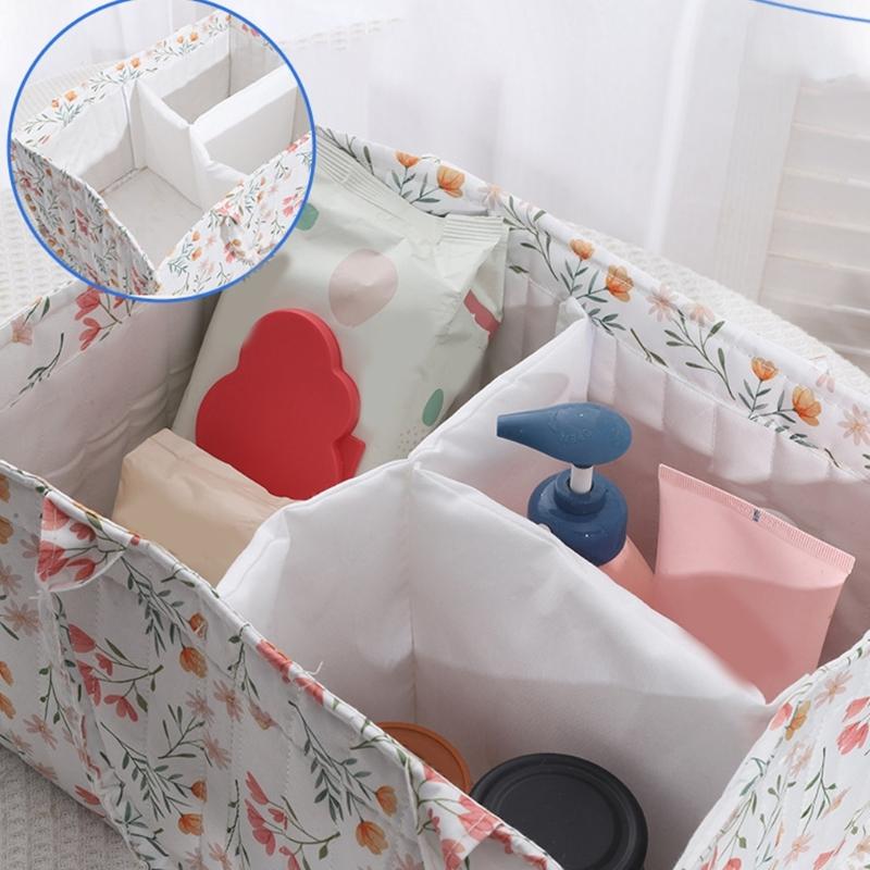 Compact Diaper Storage Basket Cotton Nursery Organizer Baby Clothes Storage Basket For Odor Control And Space Saving