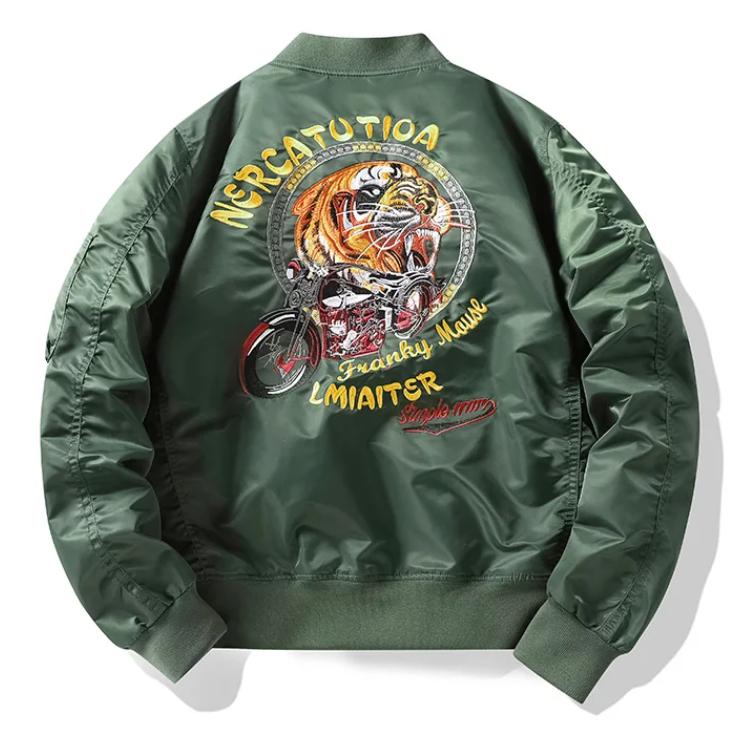 Herrjacka Höst Air Force Bomberjacka Herrbroderi Baseball Uniform Casual jacka