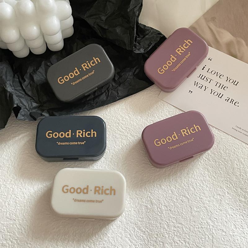 1 Stück Kontaktlinsenbehälter mit Buchstabendruck, Kontaktlinsen-Begleitbox, Beauty Eye Box, tragbare Kontaktlinsenbox mit Spiegelpinzette