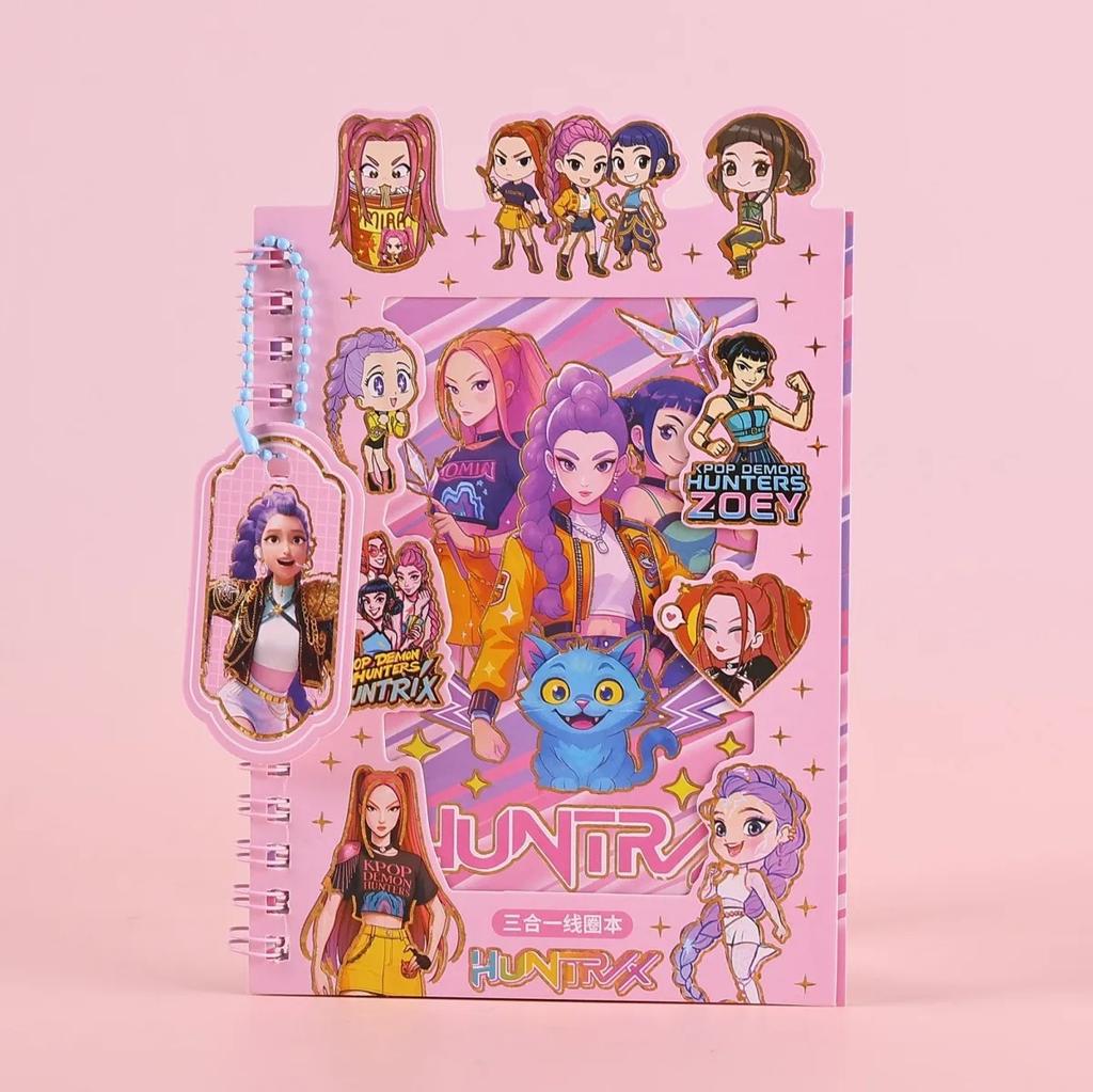 K-POP Demon Hunters 3-in-1 Coil Notebook Stickers DIY Journal Material Phone Case Decor Stickers Stationery Gift for Fans