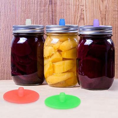 5Pcs Silicone Waterless Fermenting Airlock Lids Covers for Wide Mouth Mason Jar