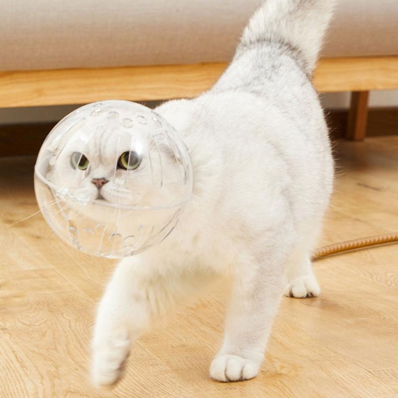 Cats Muzzles Breathable Transparent Muzzle Grooming Mask Astronaut Helmet Updated Vent Holes Anti-Bite for Nail Trimming