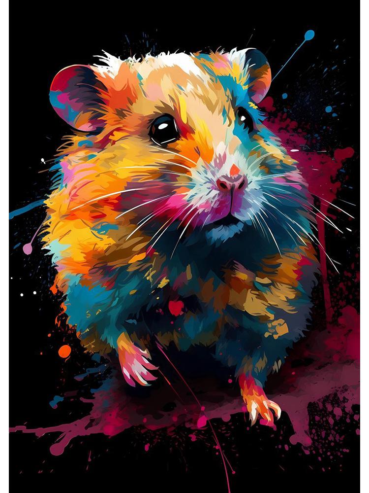 Meerkat Elephant Sea Otter Lion Colorful Animals With Drips Poster Canvas Painting Cute Animal Wall Art For Room Home Decor