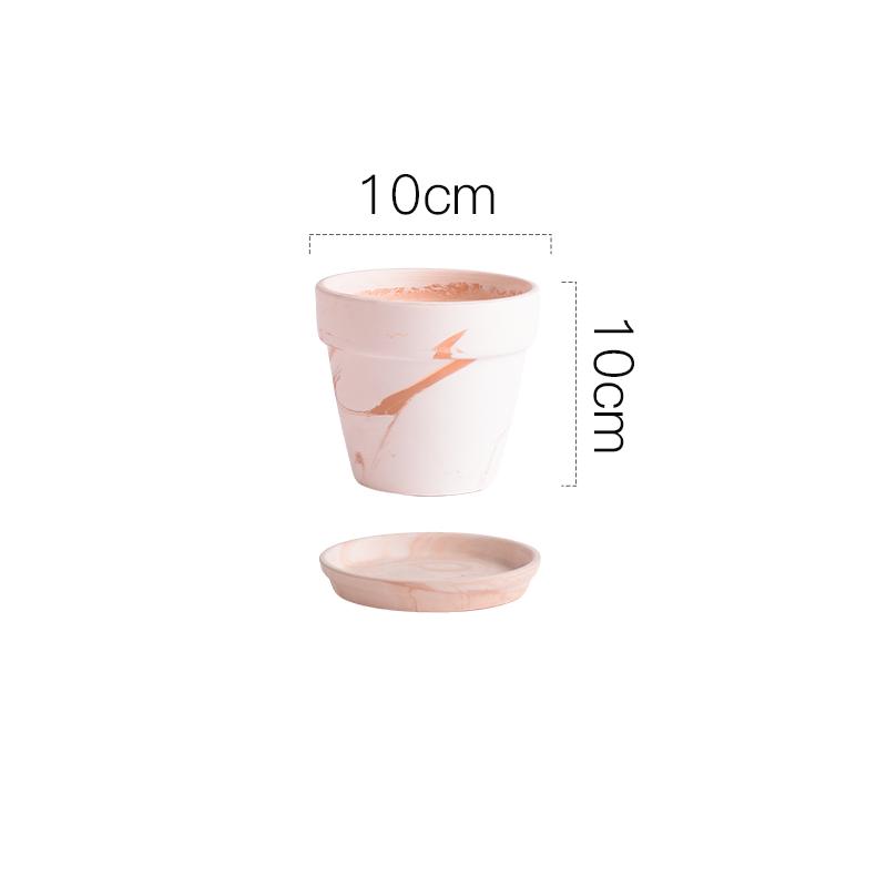 Terracotta Nordic Ceramic Flower Pot with Tray - Large, Coarse Pottery for Succulents and Pothos