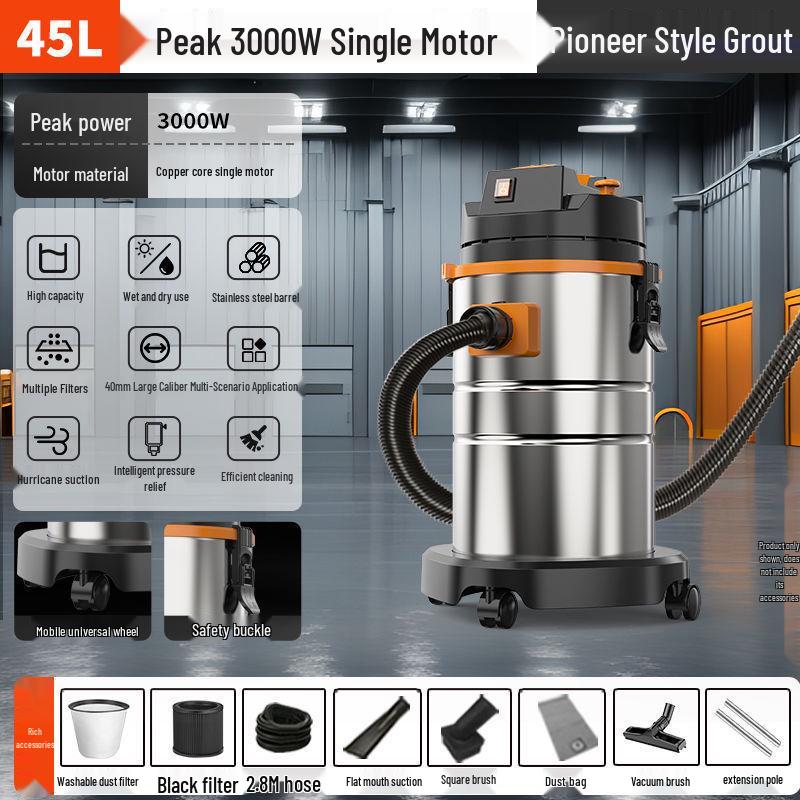 High-Power Wet & Dry Industrial Vacuum Cleaner for Commercial Use