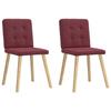 VidaXL Dining Chairs Set of 2 Bordeaux Red Fabric, Dining Chair, Kitchen Chair, Accent Chair, Chair, Chair 4101071