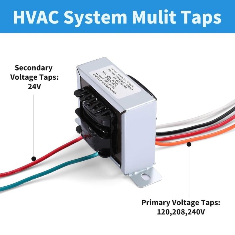 24V Control Voltages Changer 40VA Primary 120, 208, 240V Secondary 24V for HVAC Furnace Isolation Voltages Changer