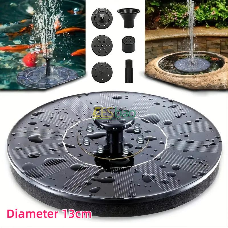 Fântână Solară cu 6 Duze 1W/1.4W/2.5W Potrivită pentru Grădini Bazine pentru Păsări Iazuri Piscine Acvarii de Exterior și Curte