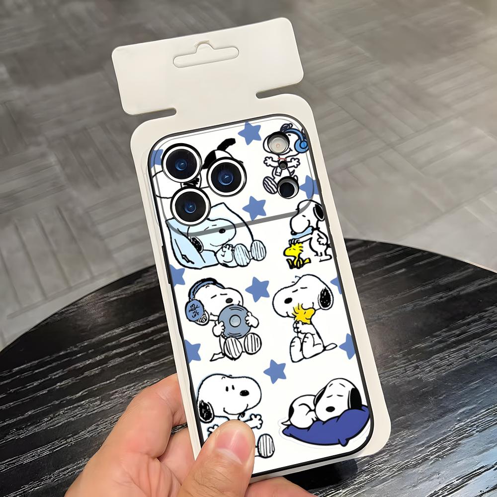 

Cartoon S-Snoopys Phone Case For IPhone 17 Air 16 E Pro Max 15 14 13 Mini 12 Pro 11 Max Plus Black Soft Shell iPhone 13 Mini