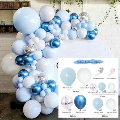 Ny Blue Ocean Macaron Latex Ballong Födelsedagsdekoration och arrangemang Ballongkedjeset Semestertillbehör