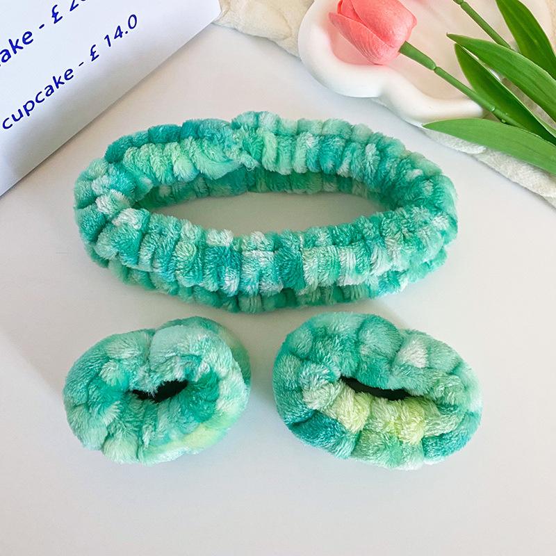 

Шикарные банданы из мягкого теплого кораллового флиса с принтом тай-дай для женщин, дам, для спа, йоги, нарядные, для умывания лица, повязки на голову, тюрбан