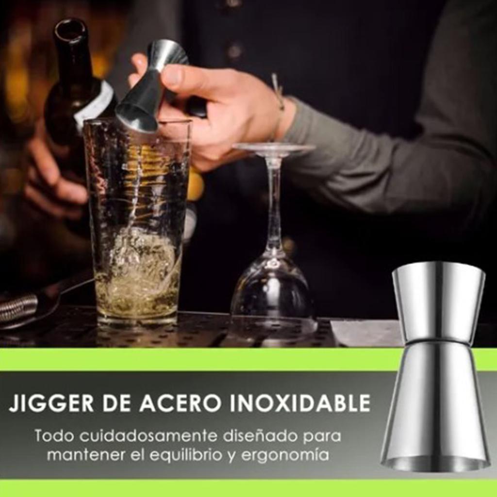 Cocktail-Rührlöffel, Stößel und 15 ml 30 ml Jigger Edelstahl Barwerkzeug-Set für Zuhause