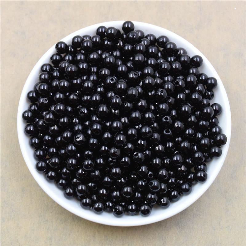 6Mm Straight Hole Round Abs Imitation Pearl Clothing Accessories Double Hole Environmentally Friendly Plastic Beads Fake Pearl