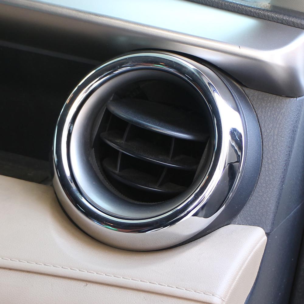 Tampa de saída de ar cromada ABS para Toyota Rav4 2013 - 2017 RAV 4 Painel de ar condicionado cobre guarnição adesivo