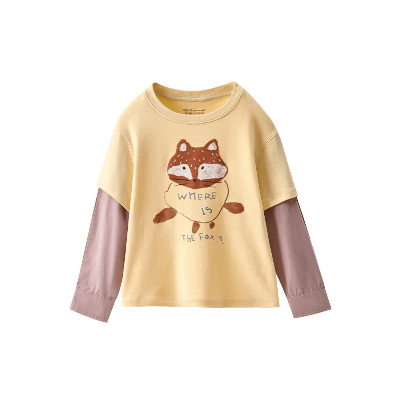 Unisex Kids' Tencel Cotton Faux Layer Long-Sleeve T-Shirt