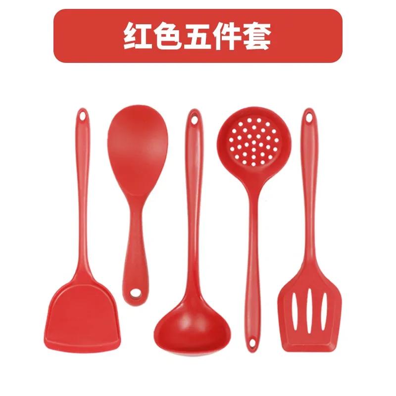 Kitchen Accessories Cooking Kitchen Set Cookware Sets, 5pcs Set Food Grade Silicone Spatula, Kitchen Slotted Spoon, Rice Spoon