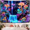 VIKAMA Bohemian Fluorescent Mushroom Waterfall Butterfly Photography Backdrop Wall Hanging Bedroom Wall Decor Tapestry