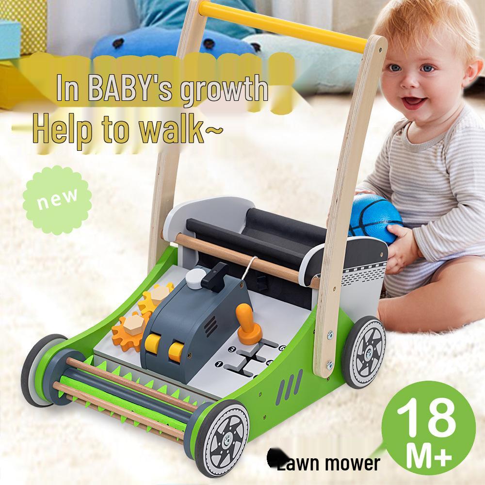Wooden Multifunctional Toddler Walker with Piano & Shape Sorting