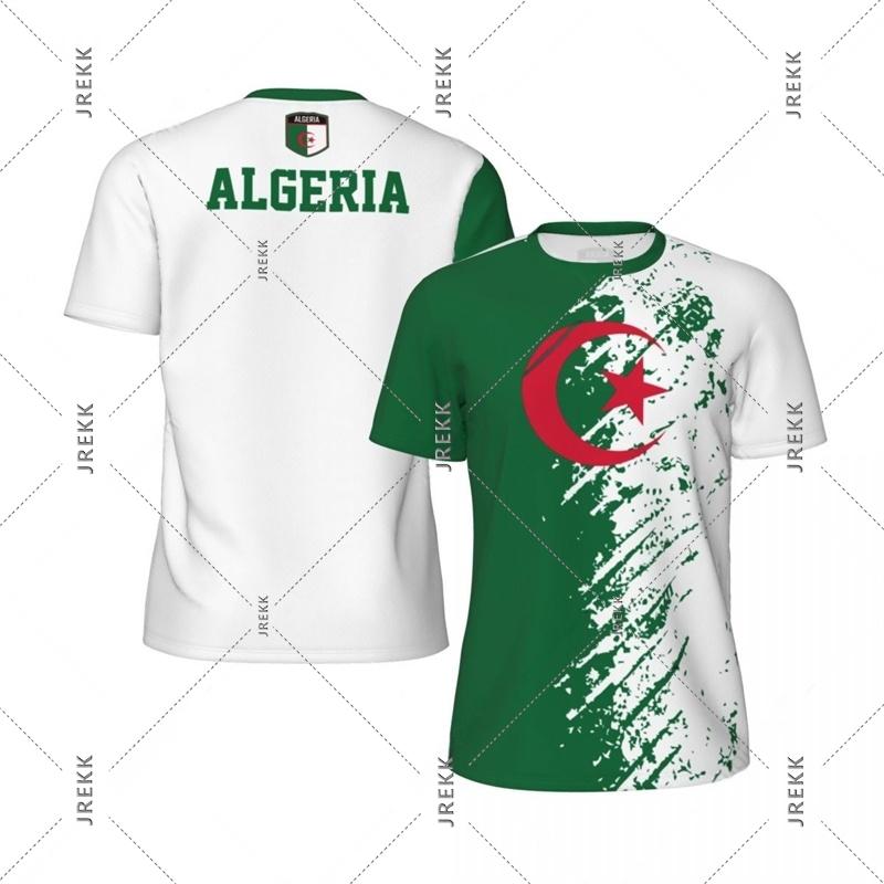 Algeria Flag T-shirt Men Women Patriotic Graffiti Print Short Sleeve Green T Shirts Casual Summer Street Football Tee Top 2025
