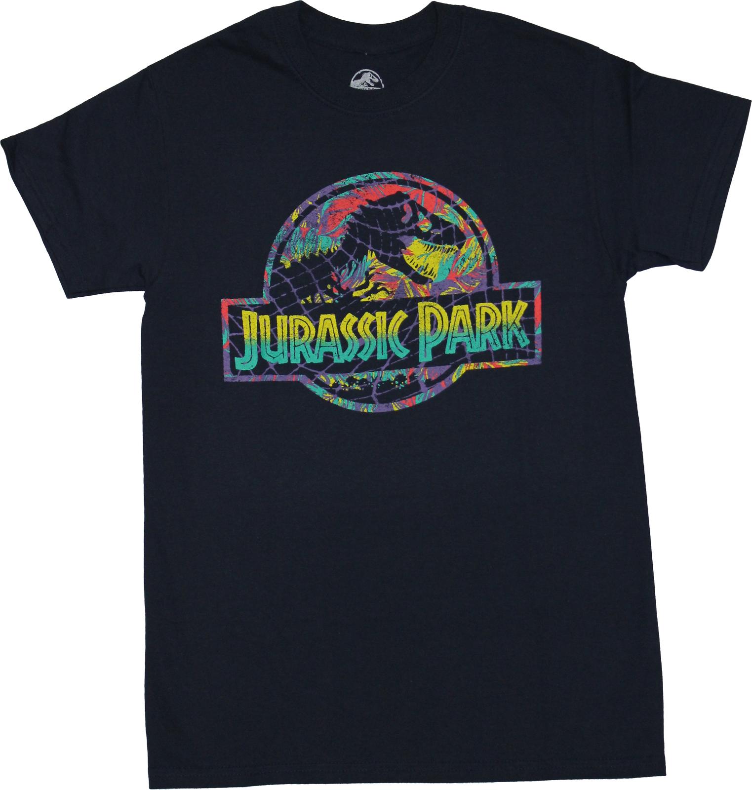 Jurassic Park New Adult T-Shirt - Color Splashed Classic Logo XXXL