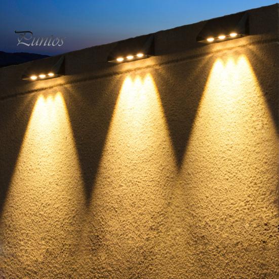 Solar Courtyard Lighting Fence Light, Outdoor Wall Washer Waterproof Energy-saving Lights Lamp, Garden Street Balcony Yard Stairs Decor Solar-powered