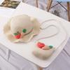 Small fresh carrot sun protection sun hat children's summer beach hat wavy straw hat sun hat bag set