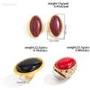 Fashion Geometric Resin Dangle Earrings Vintage Trend Vintage Red Stud Earrings Sweet Elegant Oval Earrings for New Year Party
