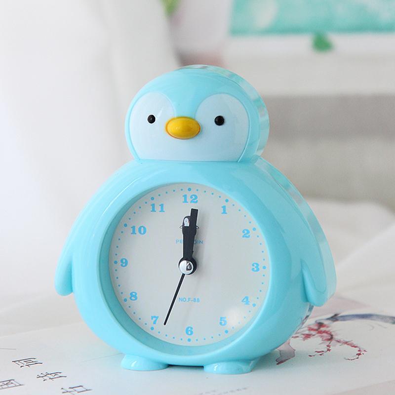 

Маленький пингвин Студенческий мультяшный будильник Детская спальня Ленивый маленький будильник синий