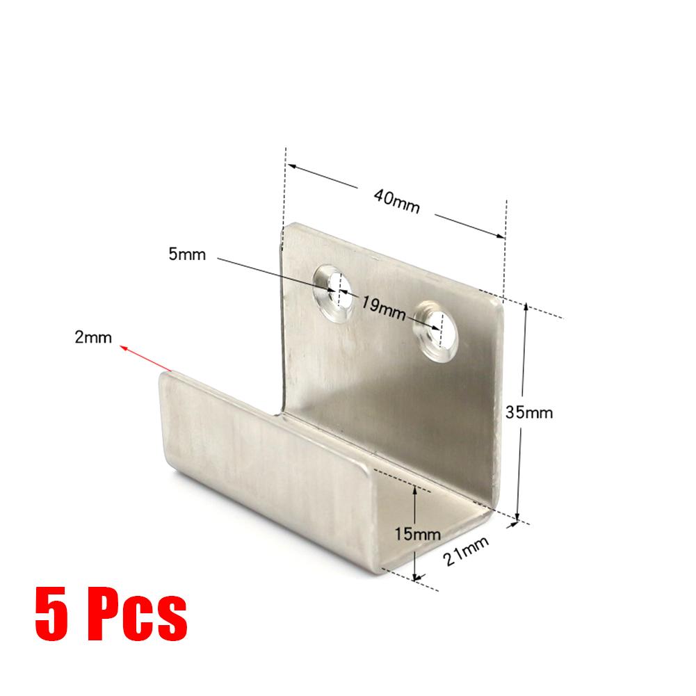 2026 Fixing Hook Brackets Stainless Steel Thicken 5PCS Flat Hooks Hanger Installed Freedom Display Rack Hook Brushed