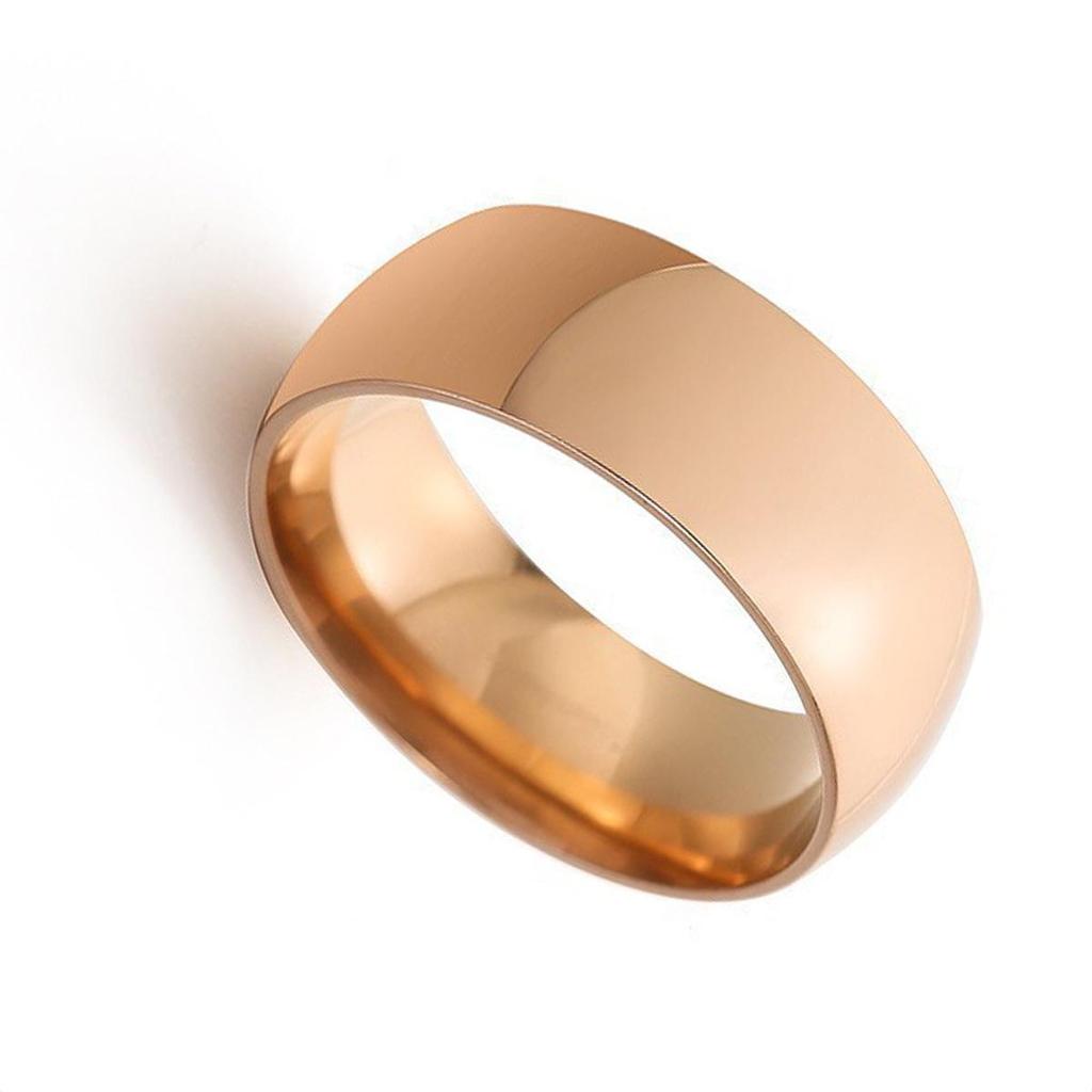 Men's 468mm Polished Titanium Steel Ring - Simple, Sweet Couple Style