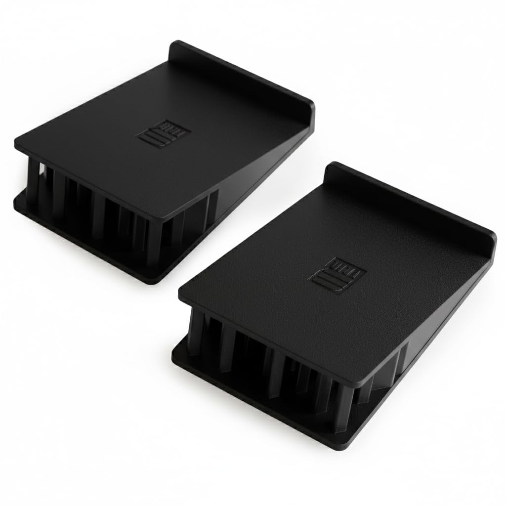 

TRIQ Speaker with Vibration Damping Set of FOUNDATION Black Stands, Desktop, Compact, 15-degree Tilt, Pads, 2, #274 The Pillars чорний