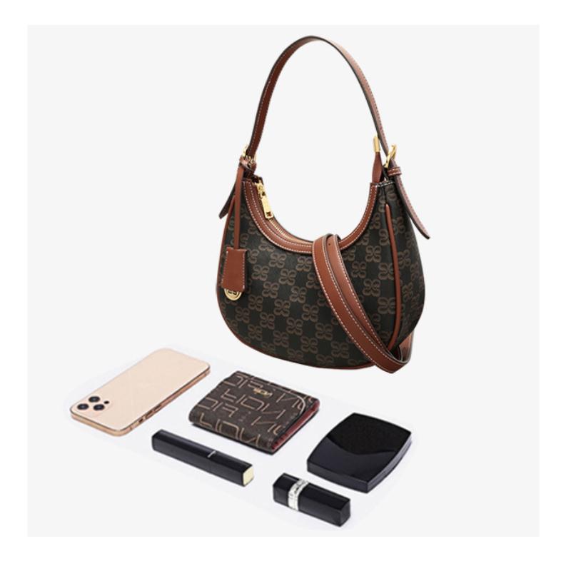 Classic Print Shoulder Crossbody Bags Casual PU Leather Hobo Underarm Bags Luxury Women's Clutch Bags Fashion Female Handbags
