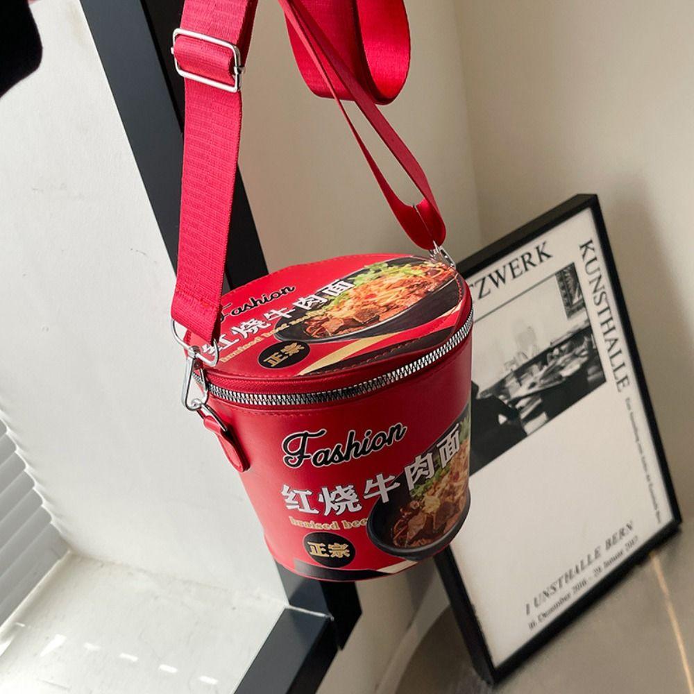 Large Capcity Instant Noodles Crossbody Bags Shoulder Bag Zipper Shoulder Bag  Travel