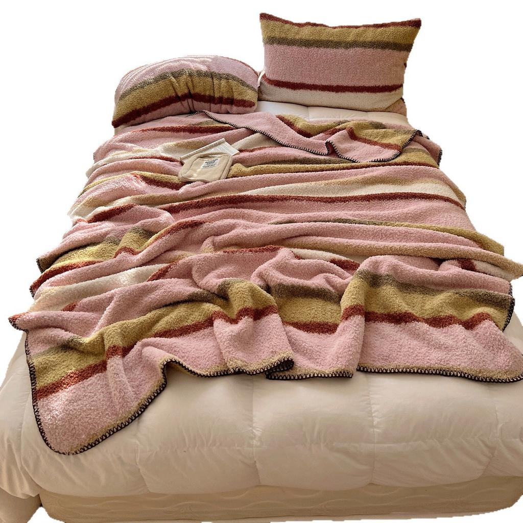 Half fluffy blanket, office nap shawl blanket, warm nap cover blanket, convenient to carry and keep warm