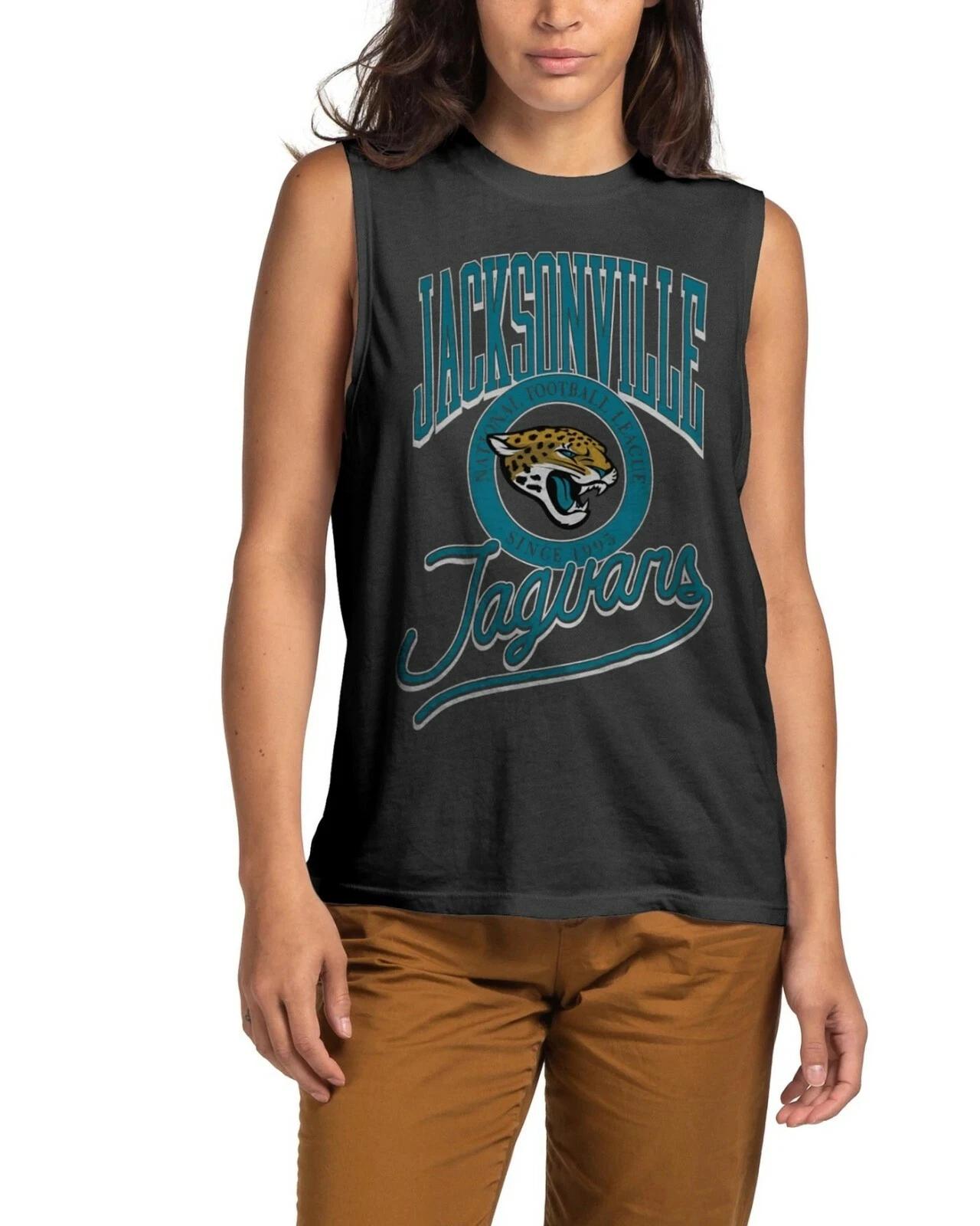 Junk Food Womens NFL Jacksonville Jaguars Vintage Muscle Tank Shirt New XL 4XL