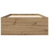 Bed Frame with Storage Engineered Wood Oak Finish 80 x 200 cm