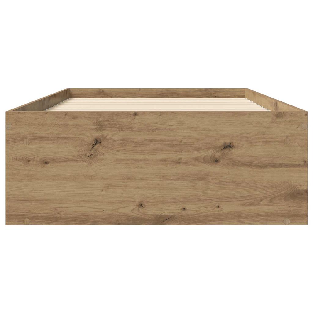 Bed Frame with Storage Engineered Wood Oak Finish 80 x 200 cm