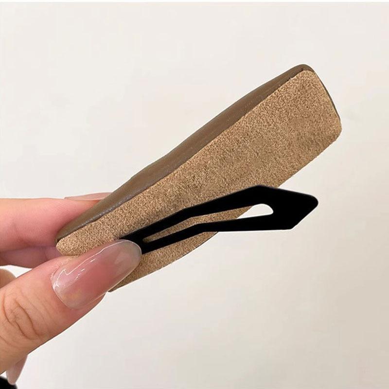New Fashion Fabric Plaid Side Hair Clips Women Korean Coffee Color Geometric BB Clip Hairpins Hairgrip For Girls Kids Hair Accessories