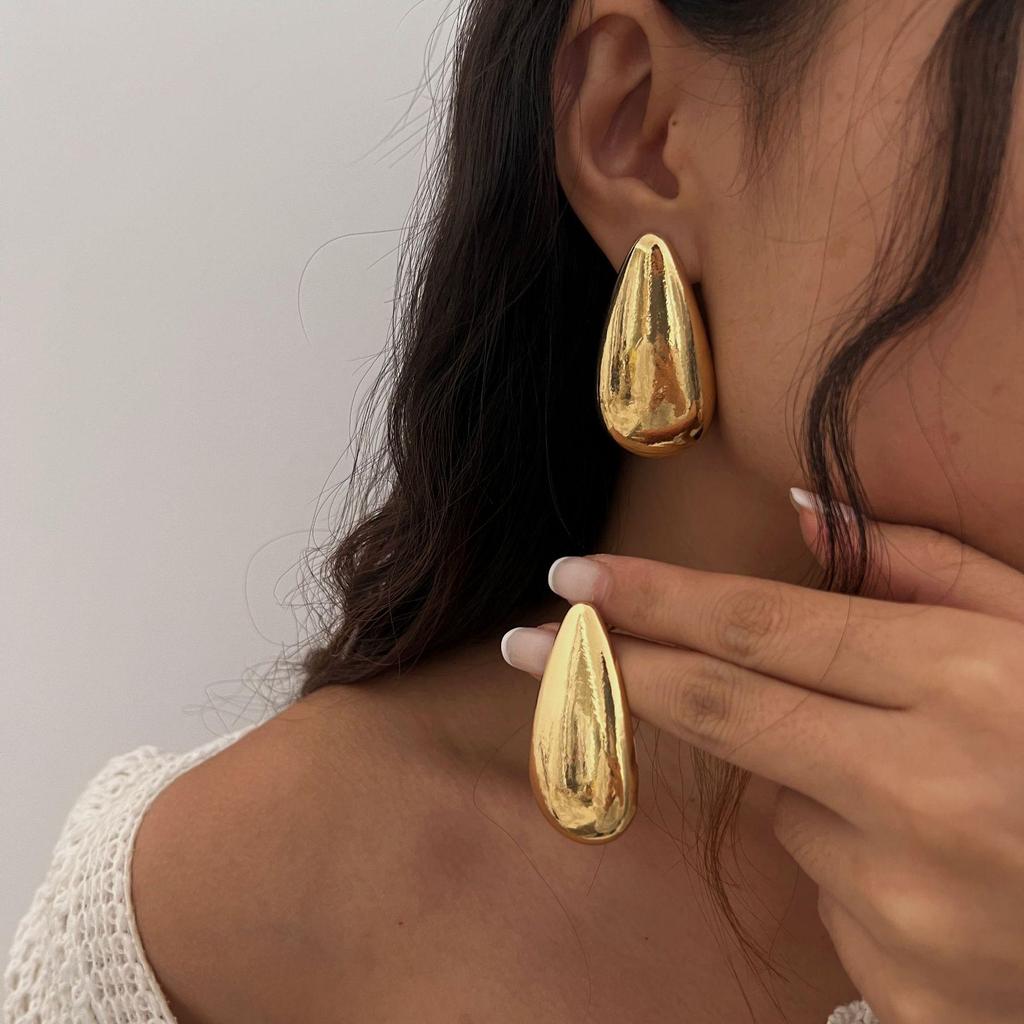 Geometric Irregular Metal Stud Earrings: European & American Minimalist Style