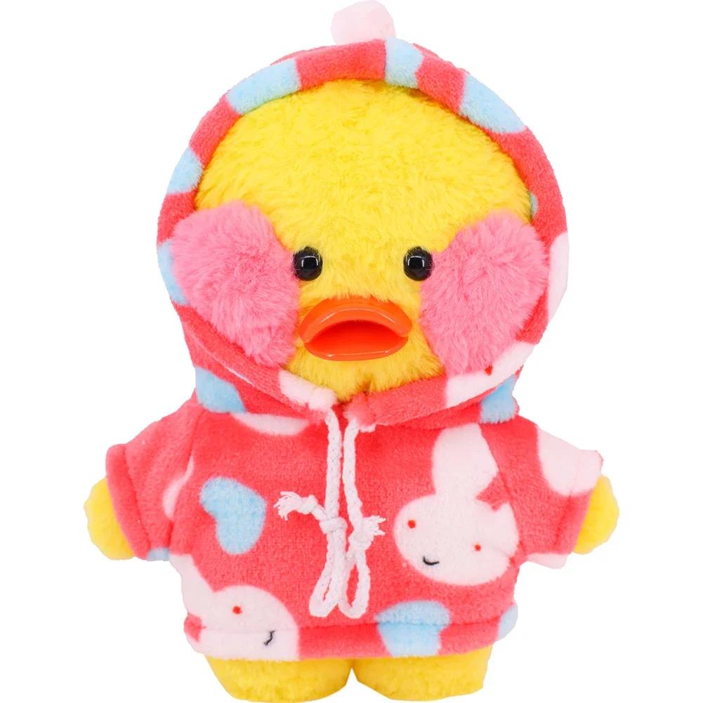 30Cm Cute Plush Doll'S Clothes Outfit Accessories For Cafe Lalafanfan Duck Clothes Doll Jumpsuit Color Match Hoodies Girl`S Gift