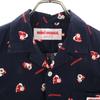 MIKIHOUSE Santa Claus Long Sleeve Shirt M Navy Blue Open Collar Men's Used