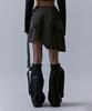 Teulimingbeodeu Cargo Layered Mini Skirt [ Charcoal ]