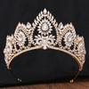 DIEZI Baroque Princess Green Purple AB Crystal Tiara For Women Girls Wedding Party Luxury Vintage Queen Crown Hair Accessories