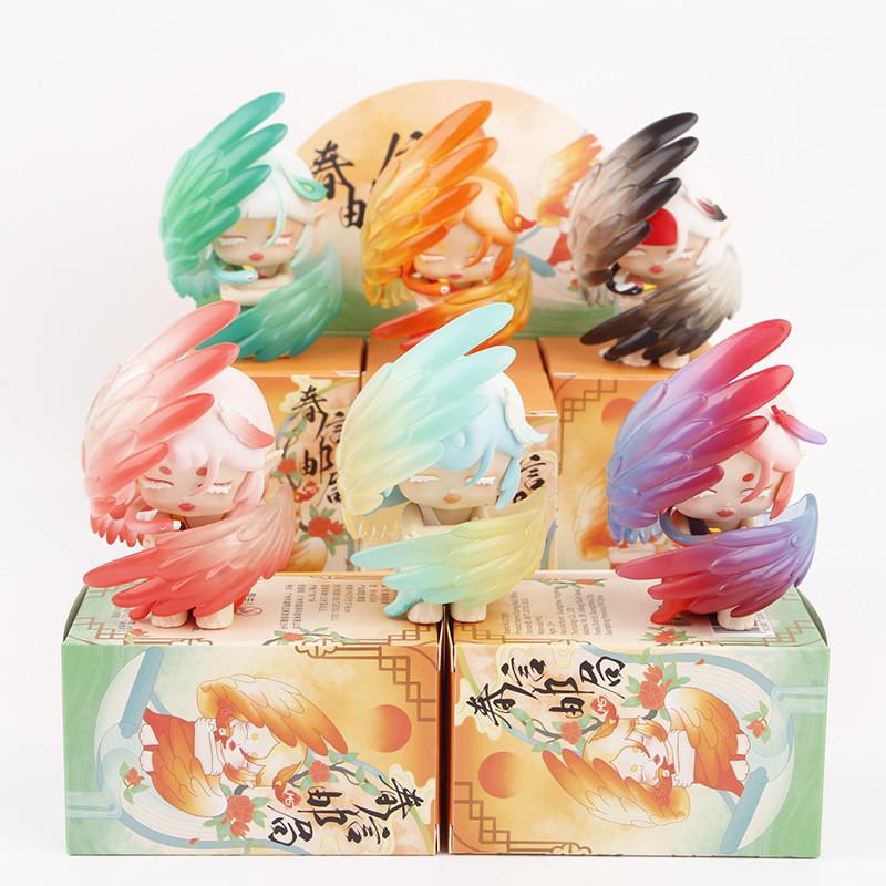 Artistic 6 Designs Mythical Bird Pvc Action Figures Parrots Blind Box Model Decorations