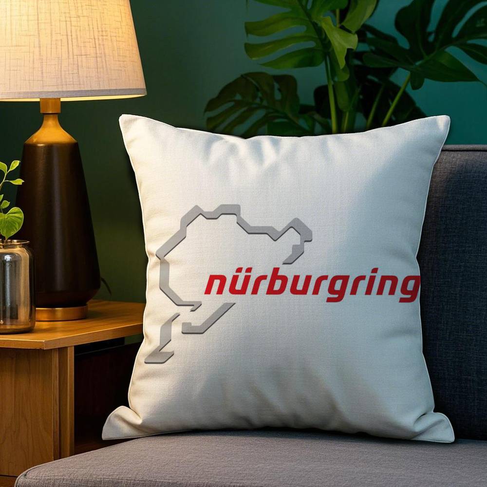 Nurburgring Sport Car Pillow Case Plush Fabric Soft Double Sided Print Sofa Cushion Cover Throw Pillow Covers